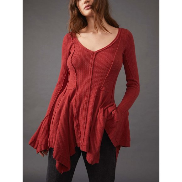 🎉 LAST CHANCE🎉 FREE PEOPLE Primrose Thermal / Faded Rust - Picture 4 of 11